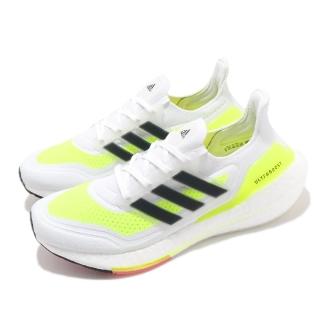 【adidas 愛迪達】慢跑鞋 Ultraboost 21 運動 女鞋 愛迪達 輕量 透氣 舒適 避震 路跑 白 黃(FY0401)