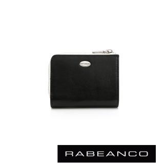 【RABEANCO】歐系經典單拉鍊短夾(黑)
