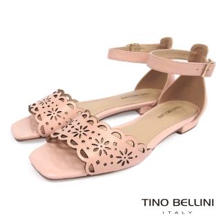【TINO BELLINI 貝里尼】巴西進口雅致鏤空雕花平底涼鞋FJT0001(粉)