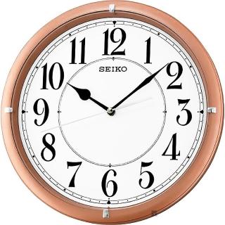 【SEIKO 精工】指針式時尚時鐘 掛鐘-粉框(QXA637P)
