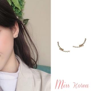 【MISS KOREA】韓國設計S925銀針氣質水鑽珍珠細緻耳釘