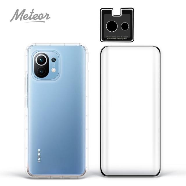 【Meteor】MI 小米11 手機保護超值3件組(透明空壓殼+3D鋼化膜+鏡頭貼)