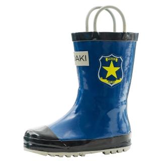 【美國 OAKI】兒童提把雨鞋(115155 巡警藍)