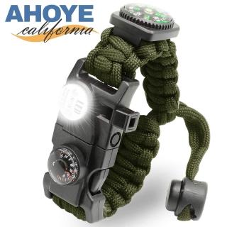 【AHOYE】21功能戰術級LED求生手環 露營 登山 遠足 野外
