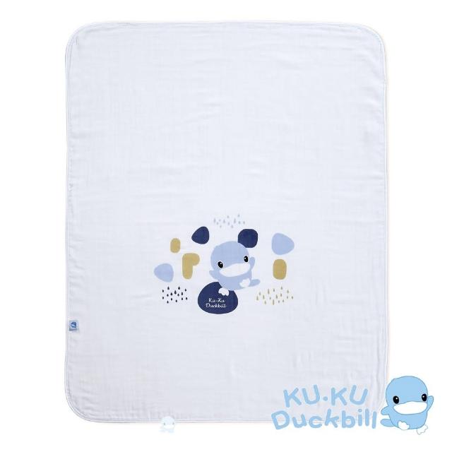 【KU.KU. 酷咕鴨】成長印記紗布大浴巾(藍/粉)