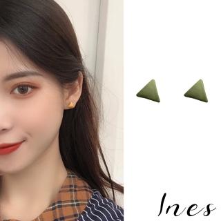 【INES】韓國設計S925銀針復古小巧幾何三角形耳環(2色任選)