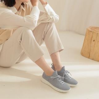 【WYPEX】簡約綁帶針織透氣休閒鞋 健走鞋 運動鞋(超輕量! 3色)