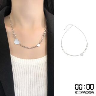 【00:00】韓國設計個性多尺寸O字鍊拼接愛心項鍊
