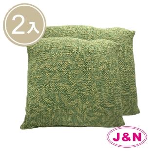 【J&N】花叢緹花彈性抱枕55*55-綠色(2入/1組)