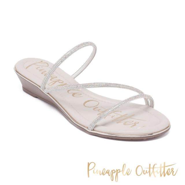 【Pineapple Outfitter】HALLIE 氣質閃耀楔型涼拖鞋(白色)