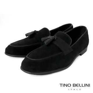 【TINO BELLINI 貝里尼】男款 現代雅致流蘇橫飾樂福鞋 H1T0003-1(黑)