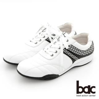【bac】嚴選真皮 經典造型休閒賽車鞋(白色)