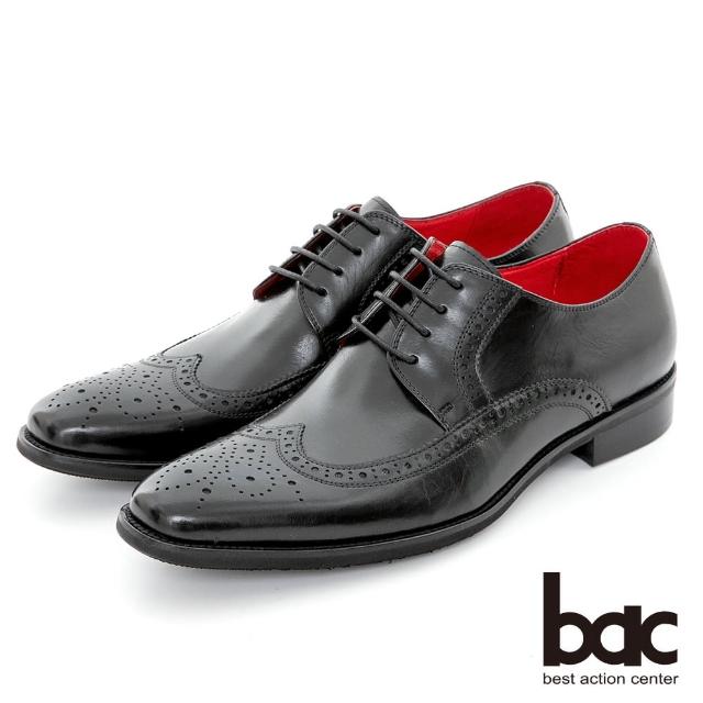 【bac】超輕量系列 英倫帥氣真皮紳士鞋(黑色)