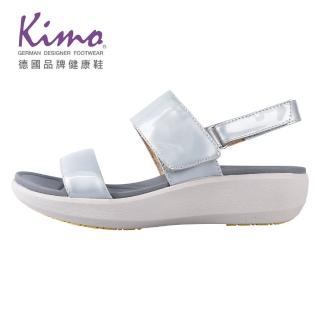 【Kimo】牛漆皮彈力一字涼鞋 女鞋(銀 KBJSF087072)