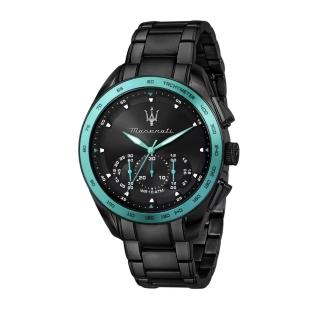 【MASERATI 瑪莎拉蒂】AQUA STILE 海洋水色超現代黑鋼腕錶45mm(R8873644002)