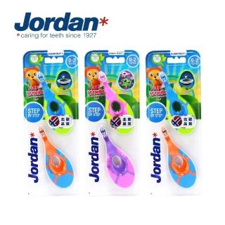 【Jordan】挪威無毒可咀嚼防滑握柄寶寶乳牙牙刷 0至2歲-2入組顏色隨機(超值包-附贈牙刷蓋或沙漏)