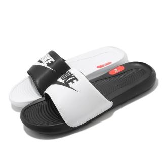 【NIKE 耐吉】拖鞋 Victori One Slide 男女鞋 基本款 輕便 簡約 套腳 情侶穿搭 黑 白(DD0234-100)