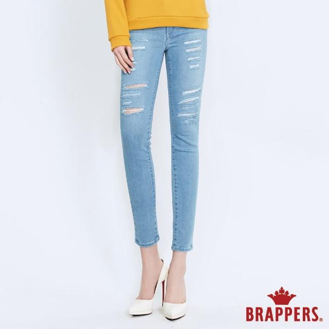 【BRAPPERS】女款 新美腳 ROYAL系列-彈性割破九分褲(淺藍)