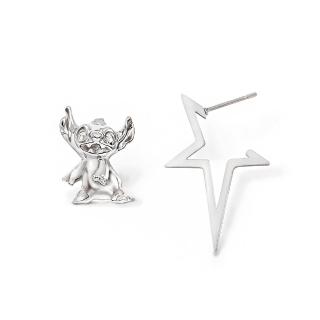【Lotin 羅婷】史迪奇-搖滾巨星史迪奇 針式耳環(迪士尼、飾品、手鍊、史迪奇、針式耳環)