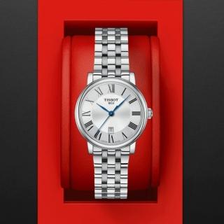 【TISSOT 天梭 官方授權】CARSON系列 簡約時尚腕錶 / 30mm 母親節 禮物(T1222101103300)