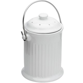 【FOXRUN】陶製廚餘桶 白(回收桶 垃圾桶 收納桶 餿水桶)