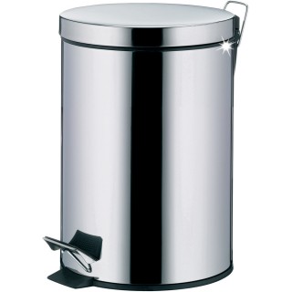 【KELA】Dusty腳踏式垃圾桶 亮銀3L(回收桶 廚餘桶 踩踏桶)