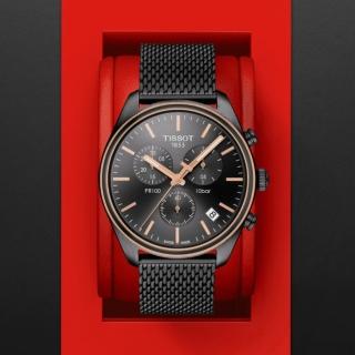 【TISSOT 天梭 官方授權】PR100系列 簡約時尚計時腕錶 / 41mm 禮物推薦 畢業禮物(T1014172306100)