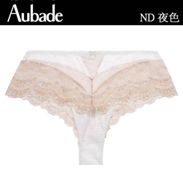 【Aubade】夜色刺繡蕾絲平口褲-ND(珍珠白)