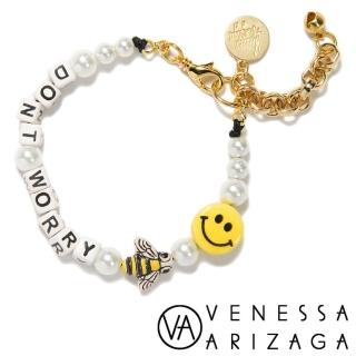 【Venessa Arizaga】DON T WORRY BEE HAPPY PEARL BRACELET笑臉蜜蜂珍珠手鍊(美國紐約)