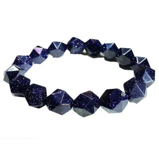 【my stere 我的時尚秘境】現貨-耀眼星空-天然藍砂石鑽石切面手珠(天然藍砂石 鑽石切面 9-10mm)