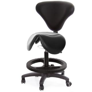 【GXG 吉加吉】立體泡棉 小馬鞍加椅背 工作椅 塑膠踏圈/防刮輪(TW-81T8 EXK)