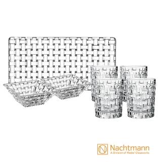 【Nachtmann】巴莎諾瓦系列-威士忌杯+點心盤組(MOMO 獨家販售)