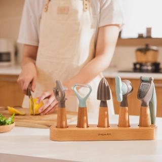 【Easy Kitchen】北歐風木柄餐廚工具6件組