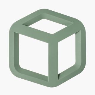 【Easy Kitchen】3D立體矽膠隔熱墊- 豆青綠- 方塊形狀
