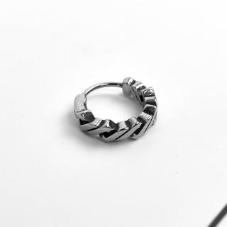 【men life】男生耳環 簡約扭轉造型鋼製耳針(耳針耳環)