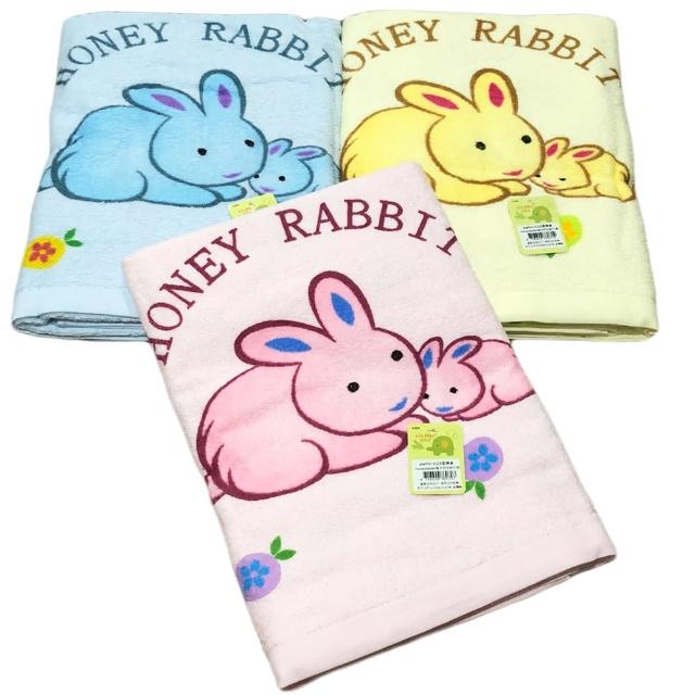 【Dasing+ 達興未來居】HoneyRabbit兔子印花浴巾(三件組)