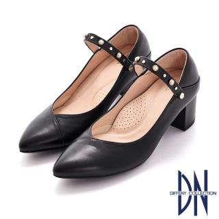 【DN】跟鞋_MIT柔軟羊皮2way可拆繫帶V口跟鞋(黑)