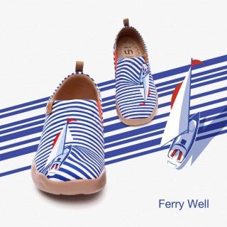 【uin】西班牙原創設計 女鞋 水手與帆船彩繪休閒鞋W0101037(彩繪)