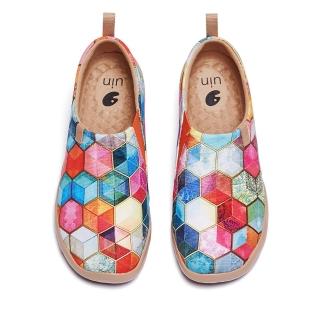 【uin】西班牙原創設計 女鞋 彩瓷彩繪休閒鞋W1109381(彩繪)