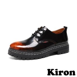 【Kiron】厚底馬丁鞋 馬丁鞋/時尚鏡面亮漆皮復古3孔馬丁鞋-男鞋(棕)