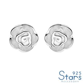 【925 STARS】純銀925玫瑰花造型耳釘