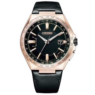 【CITIZEN 星辰】ATTESA GENTS經典電波黑鋼皮帶錶(CB0217-04E)