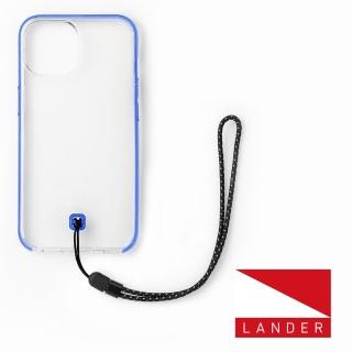 【Lander】iPhone 13 6.1吋 Glacier 冰石環保防摔殼(透明/藍 附手繩)