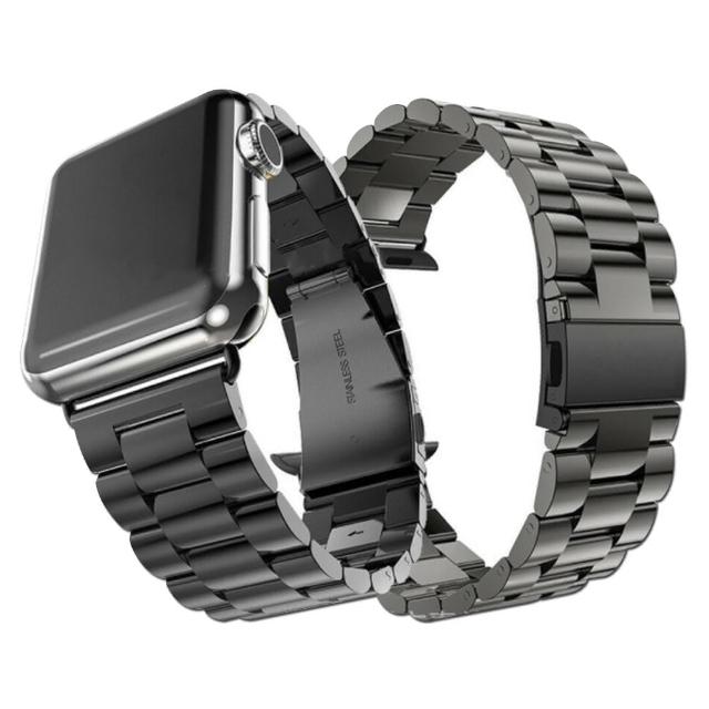 Apple Watch 不鏽鋼三珠蝶扣錶帶-贈拆錶器(45mm)