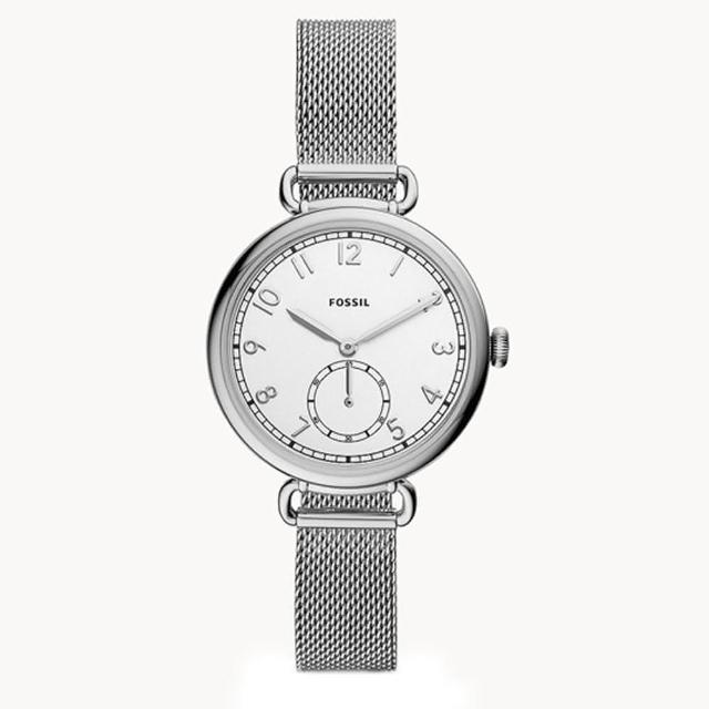 【FOSSIL】銀色時尚優雅女士腕錶(ES4885)
