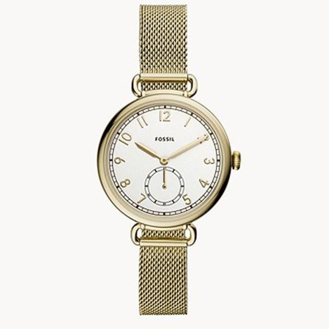 【FOSSIL】三針金色調不銹鋼手錶(ES4887)