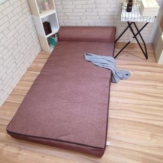 【Summer台灣製造】可可咖單人免組裝多功能2折彈簧沙發床(沙發/床墊/寵物墊/嬰兒床墊/和室椅)