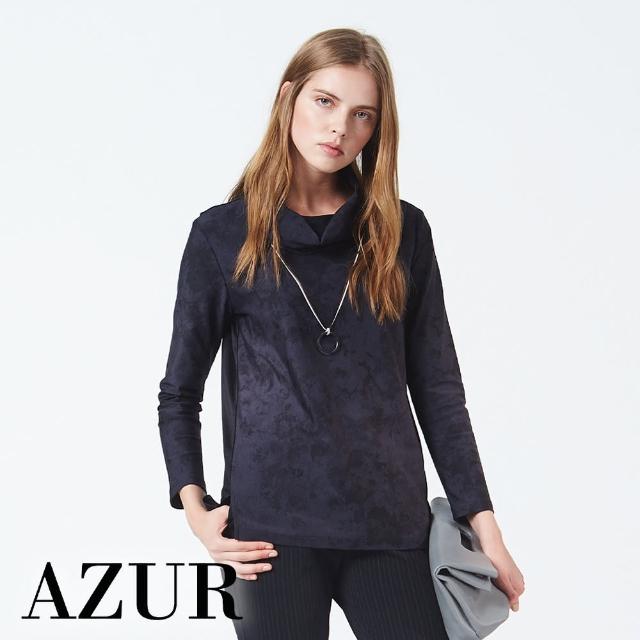【AZUR】摩登印花設計高領上衣
