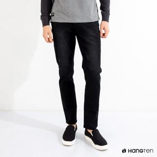 【Hang Ten】男裝-環保再生紗-SKINNY FIT緊身低腰丹寧褲(深灰色)