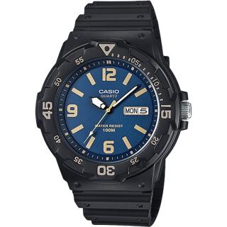 【CASIO 卡西歐】學生錶 DIVER LOOK 潛水運動風手錶-藍x黑/47.9mm(MRW-200H-2B3)